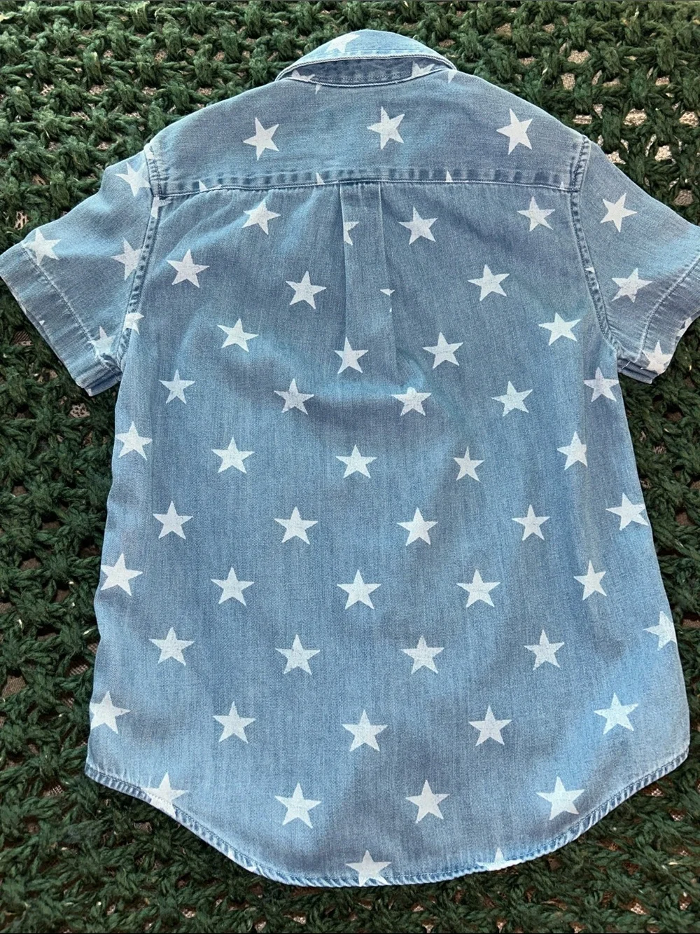 Ralph Lauren Blue Denim Star-Print Button-Down Shirt